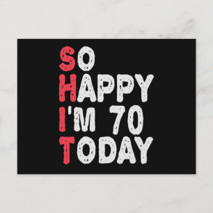 70-årsdag Så glad jag är 70 idag Roligt present Vykort