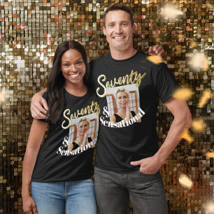 70-årsdag sju och sensationell bild av guld t shirt