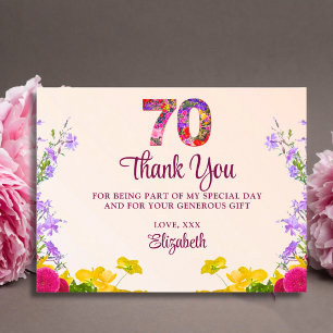 70-årsdagen blommigt tack vare moderna 70-årsdagar vykort