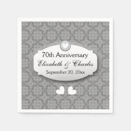 70-årsdagen Bröllop-årsdagen Platinum Z03 Pappersservett