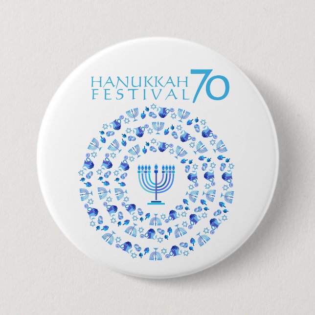 70-årsdagen för Hanukkah Ljus festival Knapp (Framsida)