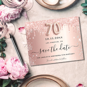 70-årsdagen för ro glitter budget spara datumet flygblad