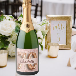 70-årsdagen för ro guld glitter-monogramlyxen
