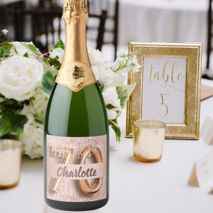 70-årsdagen för ro guld glitter-monogramlyxen