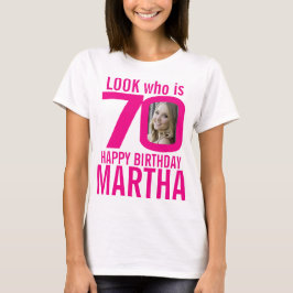 70-årsdagen rosa ser 70-anpassningsbars foto och n t shirt