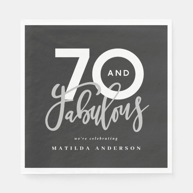 70-årsdagen skapar 70 bra modern pappersservett (Framsidan)