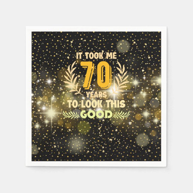 70-årsdagen tog mig 70 år att se den här bran pappersservett (Framsidan)