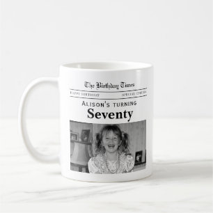70-årsdagstidning kaffemugg