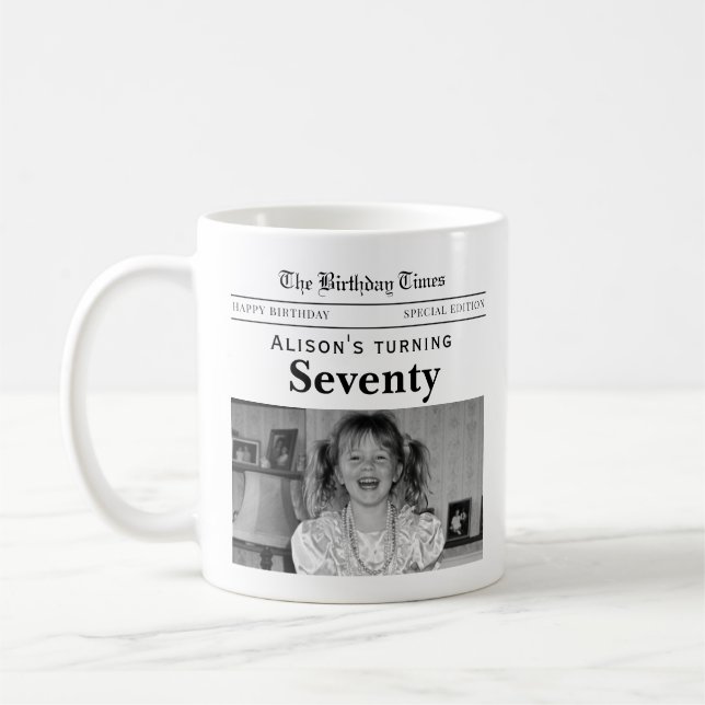 70-årsdagstidning kaffemugg (Vänster)