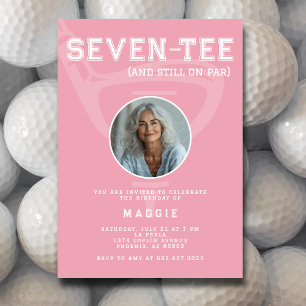 70-årsfest Golfklubb Foto Modern Rosa Inbjudningar