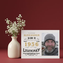 70-årsfirande 1956 Legend Vit & Guld Foto Inbjudningar