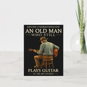 70-årsfirande Akustisk Gitarrspelare Illustration Kort