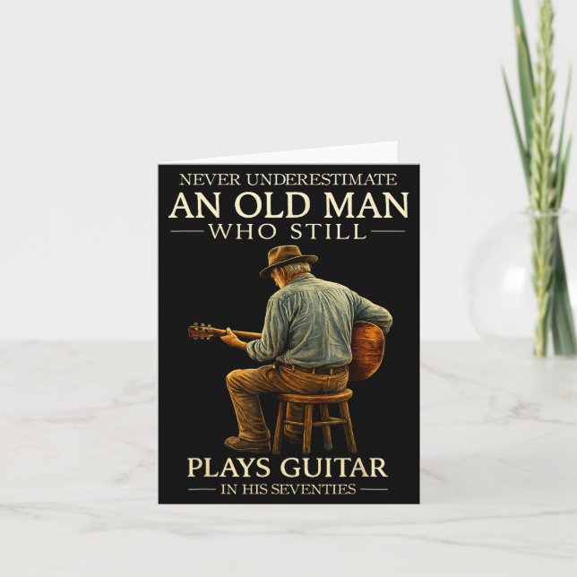 70-årsfirande Akustisk Gitarrspelare Illustration Kort (Framsida)