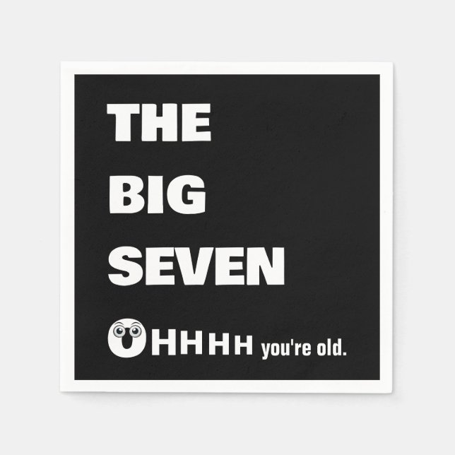 70-årsfirande Åldras Humor  Pappersservett (Framsidan)