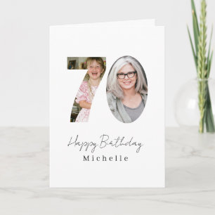 70-årsfirande Anpassad Två Foto Kort