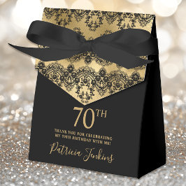 70-årsfirande Elegant Guldspets Tacksamhet Presentaskar