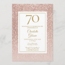 70-årsfirande Elegant Roséguld Glitter