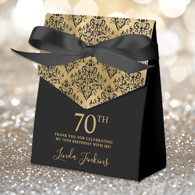 70-årsfirande Guld Damask Tack Presentaskar (Skapare uppladdad)
