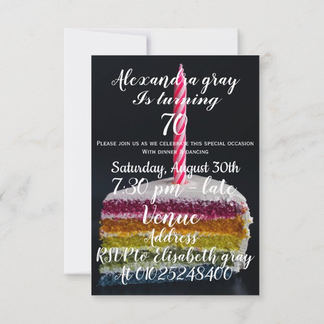 70-årsfirande inbjudan (Baksida)