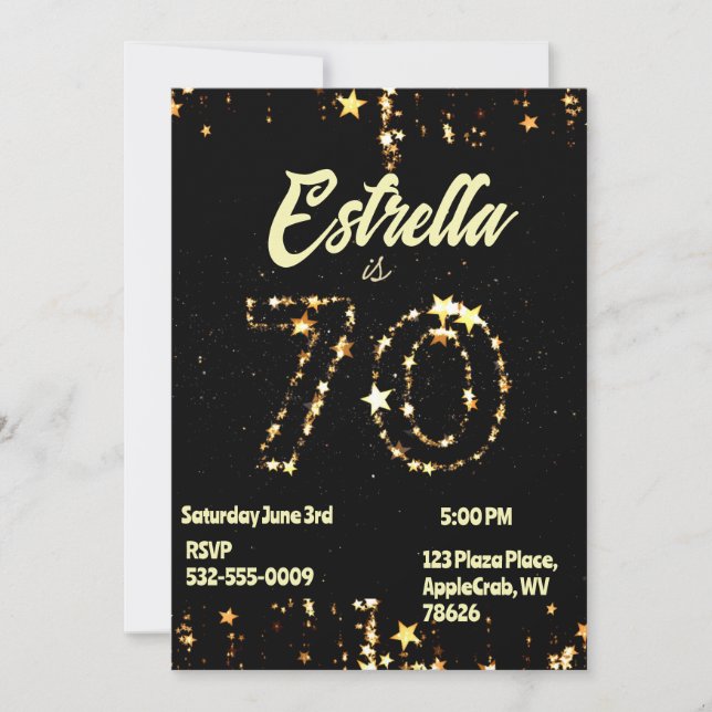 70-årsfirande Seniorer Digital Elegant Fest Inbjudningar (Framsida)