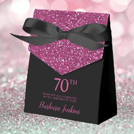 70-årsfirande Svart Het Rosa Glitter Tack Presentaskar