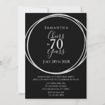 70-årsfirande Svart Silver Skål 70 år Party