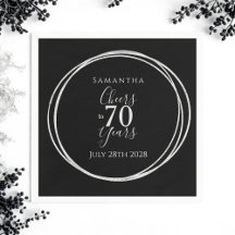 70-årsfirande Svart Silver Skål 70 år Party