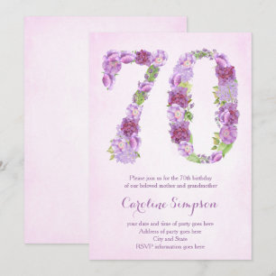 70-årsjubiléer, lavender inbjudan