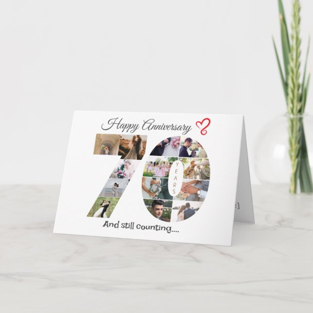 70-årsjubiléet Bröllop Tack Kort (Framsida)