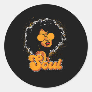 70-årsjubileum Funk Afro Women Soul Retro Vintage  Runt Klistermärke