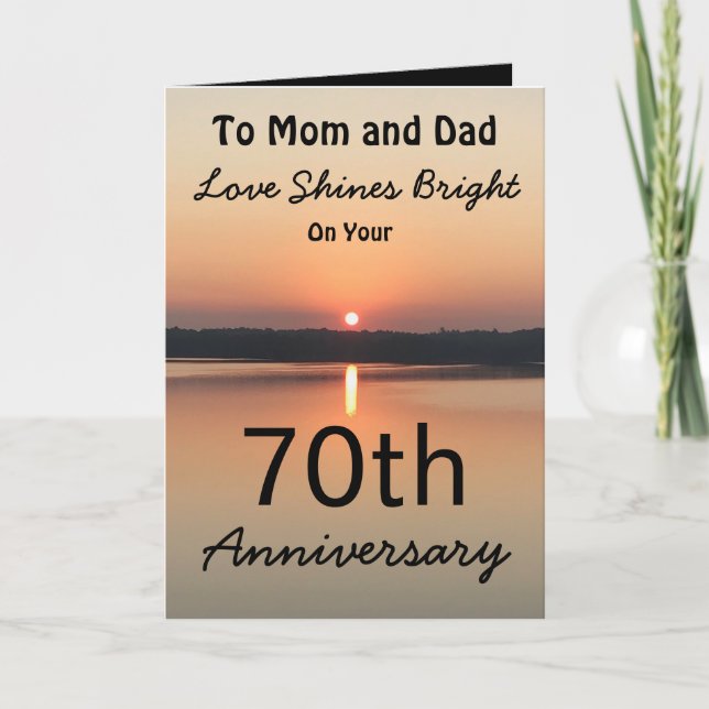 70-årsjubileum Mamma Pappa Kärlek Shines Bright Su Kort (Framsida)