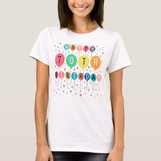 70-årsjubileum med färgämnen Lycklig med ballonger T Shirt