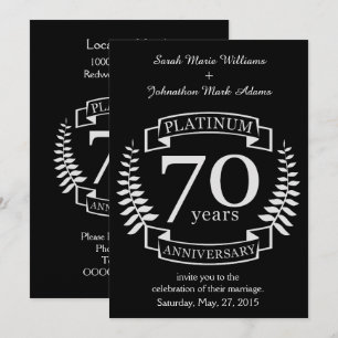 70-årsjubileum PLATINA Inbjudningar