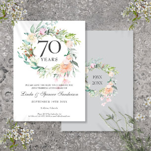 70-årsjubileum Rosor Blommig Girlang Spara Datumet