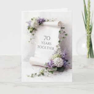 70-årsjubileumsskråp med blomsterkant  kort