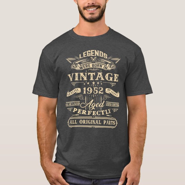 70-årspresent För Legender Födda 1952 70 År re T Shirt (Framsida)