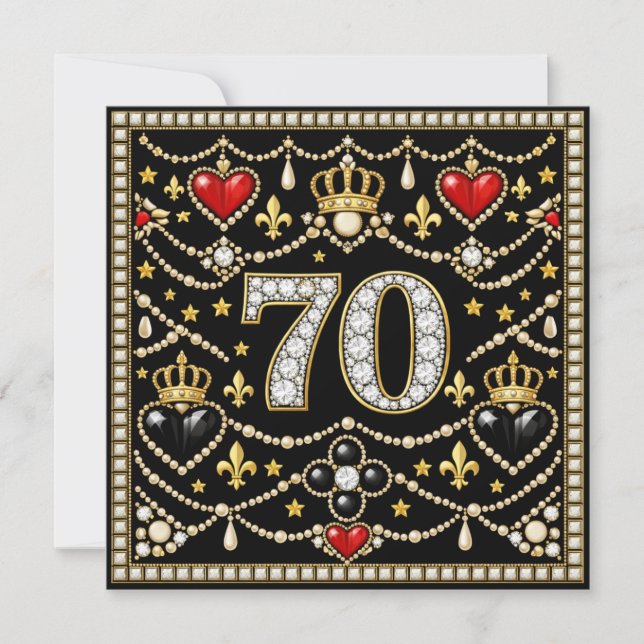 70-årspresent Historisk smyckeinspirerad av Tudore Tack Kort (Framsida)