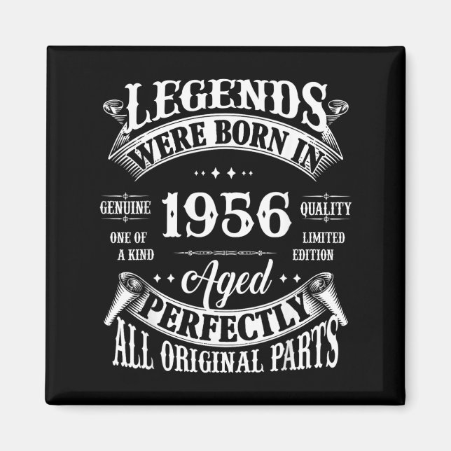 70-årspresent Vintage Legends Född 1956 70 Magnet (Framsidan)