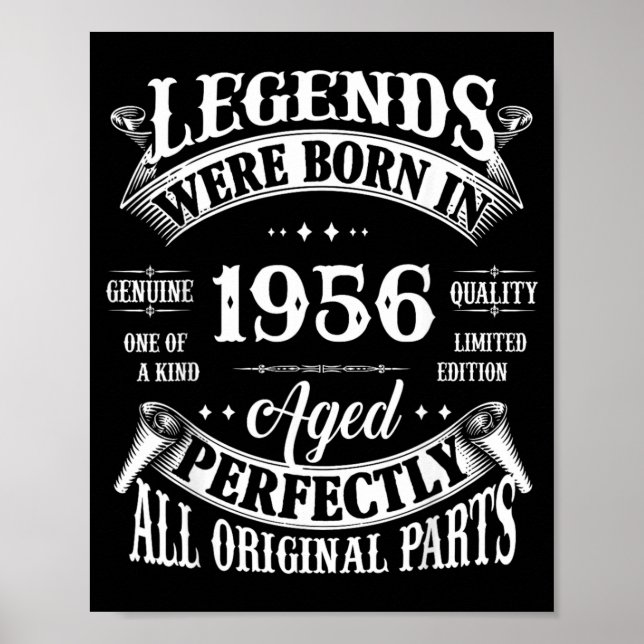 70-årspresent Vintage Legends Född 1956 70 Poster (Framsidan)