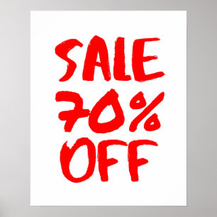 70 % av försäljningsskylten, röd butikssignal, sto poster
