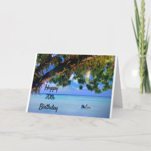 **70 BIRTHDAY ÖNSKEMÅL ÄR SOM DAG PÅ BEACH Card Kort