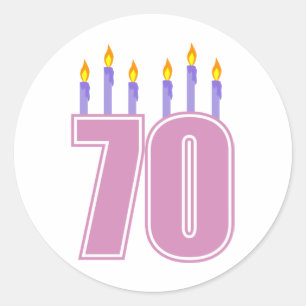 70 Blyljus (Rosa/Lila) Runt Klistermärke
