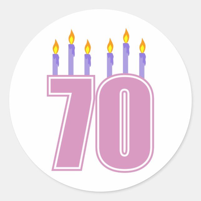 70 Blyljus (Rosa/Lila) Runt Klistermärke (Framsida)
