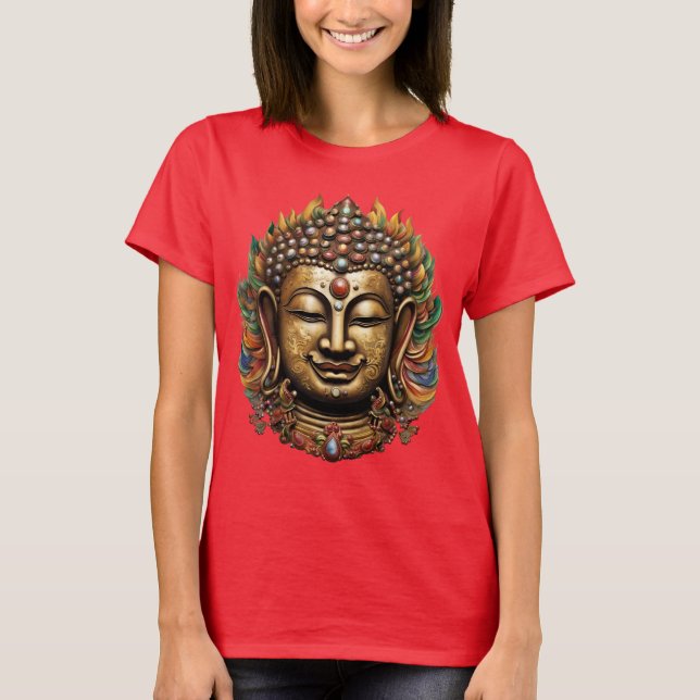 70 Buddha Manjusri - Buddhist Mask T-Shirt (Framsida)