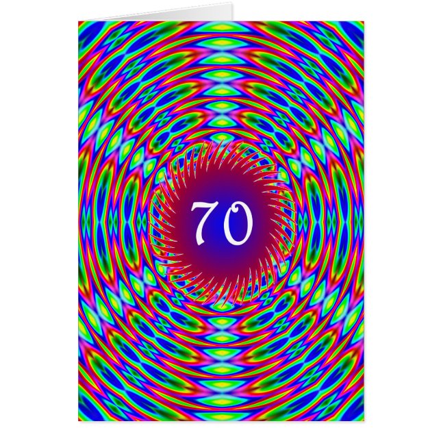 70:e Abstrakten på födelsedagen: Trippy Swirls Hälsningskort (Framsidan)