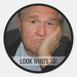 70:e Anpassningsbarna på födelsedagen Fotopatrar Runt Klistermärke