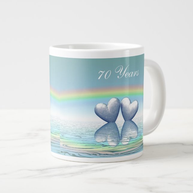 70:e årsdagen Platinum Hearts Jumbo Mugg (Framsida höger)