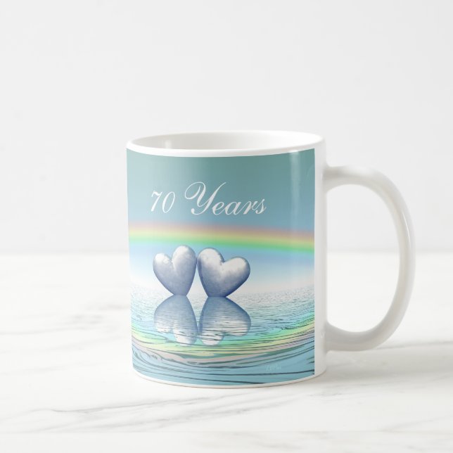 70:e årsdagen Platinum Hearts Kaffemugg (Höger)