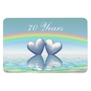 70:e årsdagen Platinum Hearts Magnet