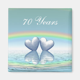 70:e årsdagen Platinum Hearts Magnet